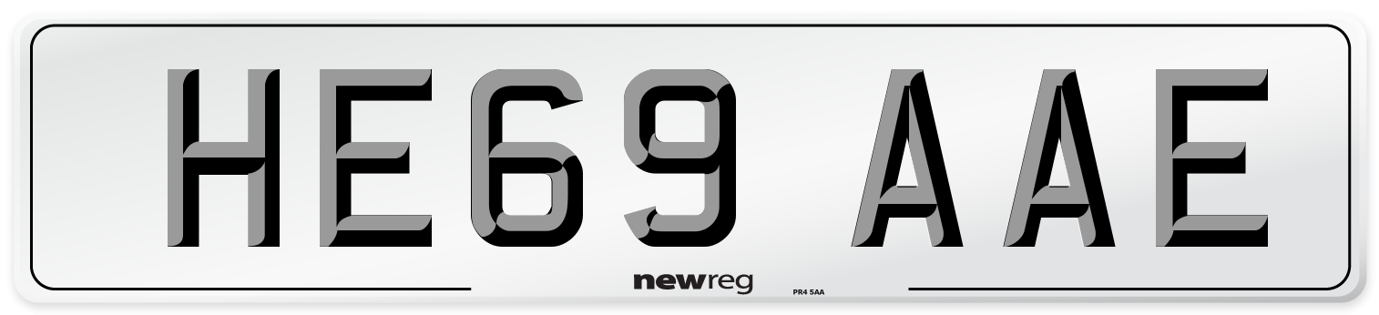 HE69 AAE Number Plate from New Reg